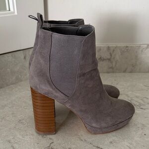 Gray Suede Ankle Boots